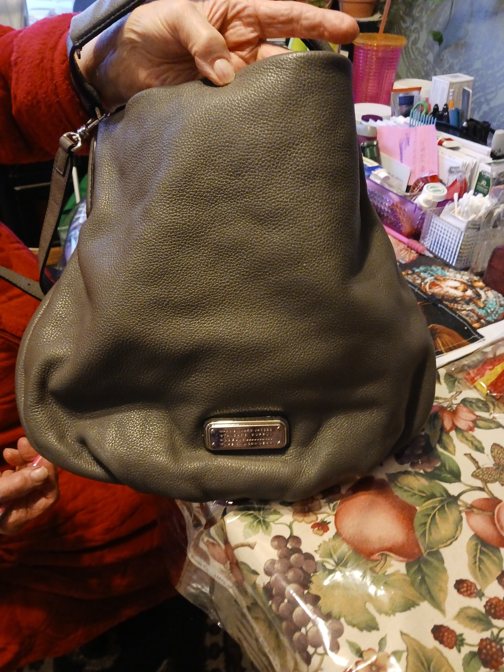 Marc By Marc Jacobs Gray Pebbled Leather Hobo Bag